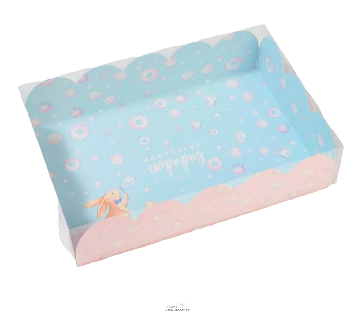 Коробка подарочная с PVC-крышкой "Маленький сюрприз" 20 × 30 × 8 см 