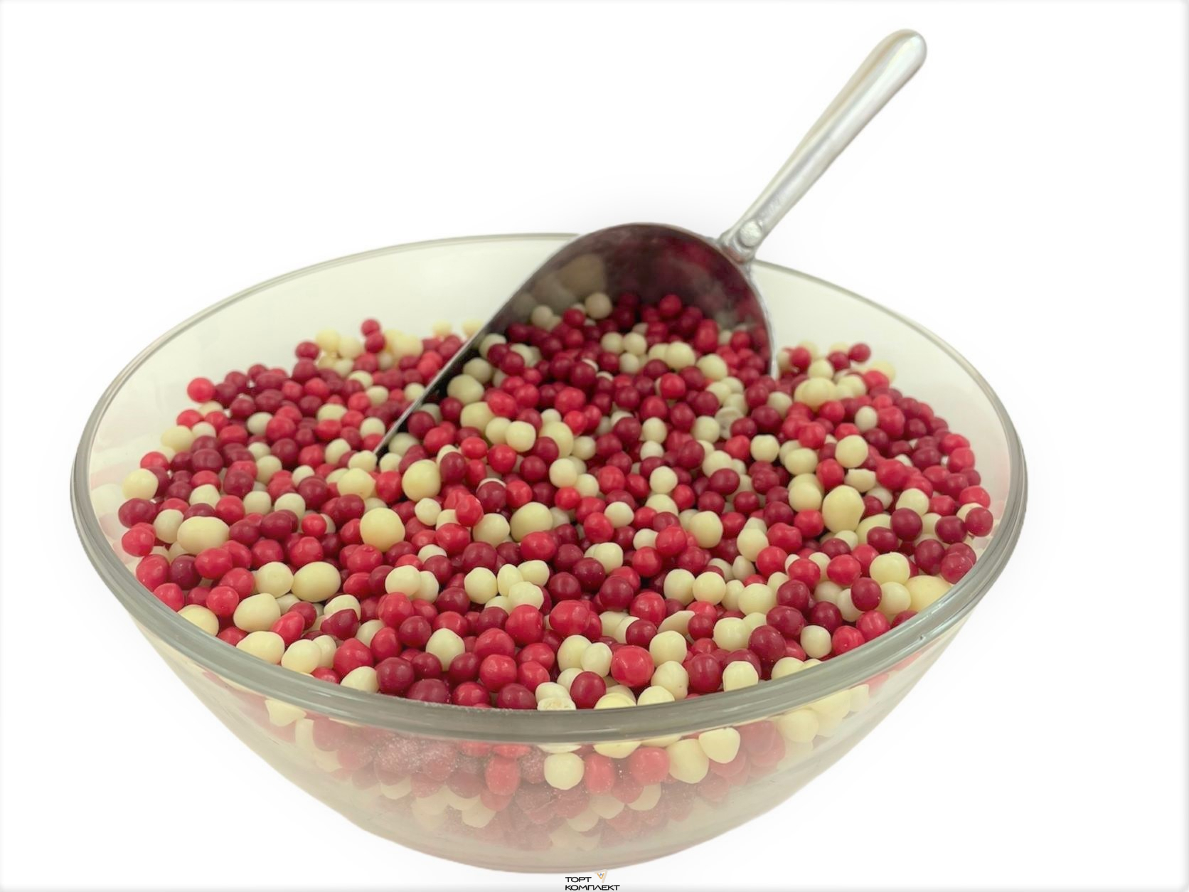 Хрустящие шоколадные шарики Бело-розовые 50гр