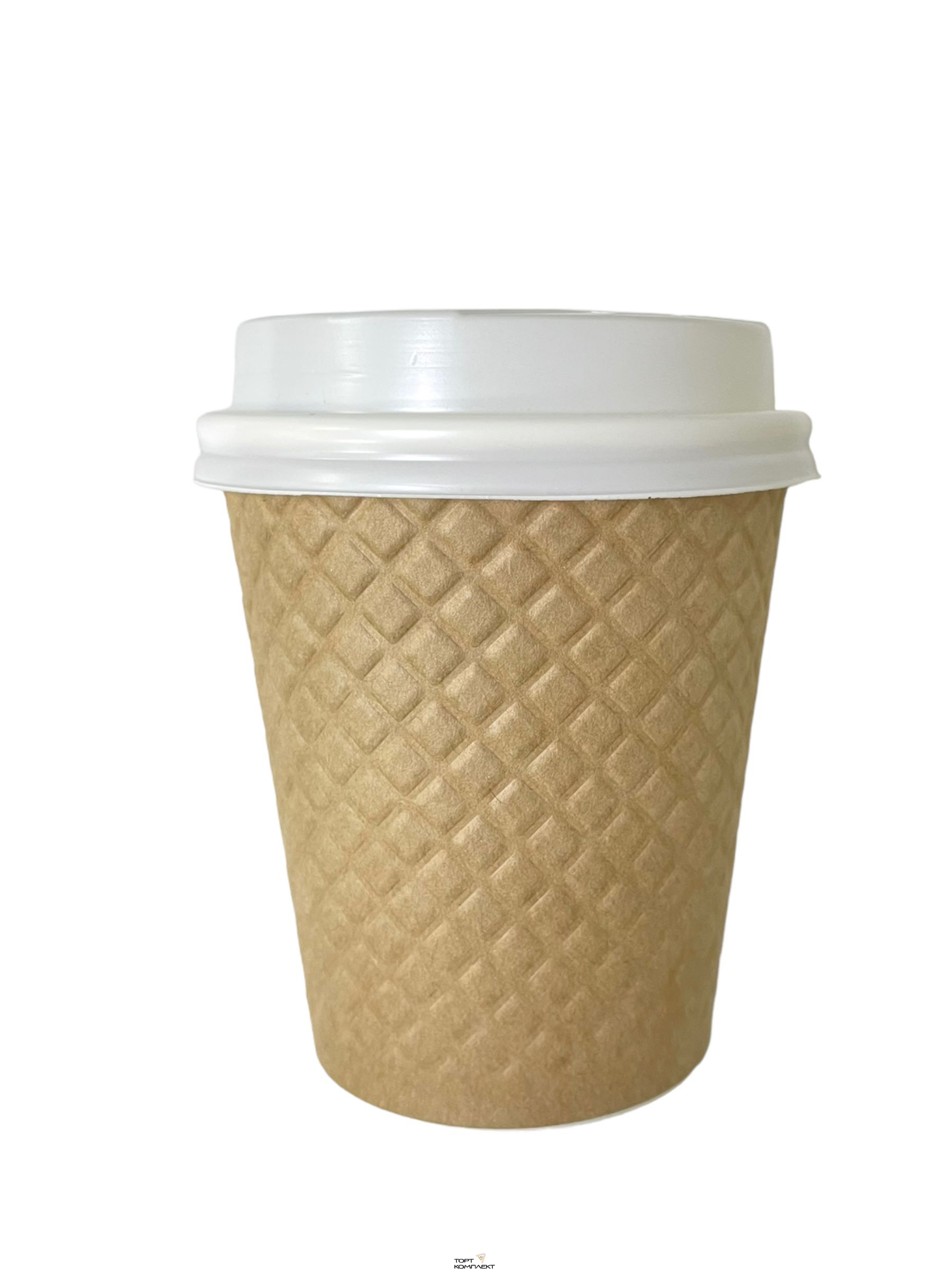 Бенто стакан бумажный 250мл Крафт ромбы