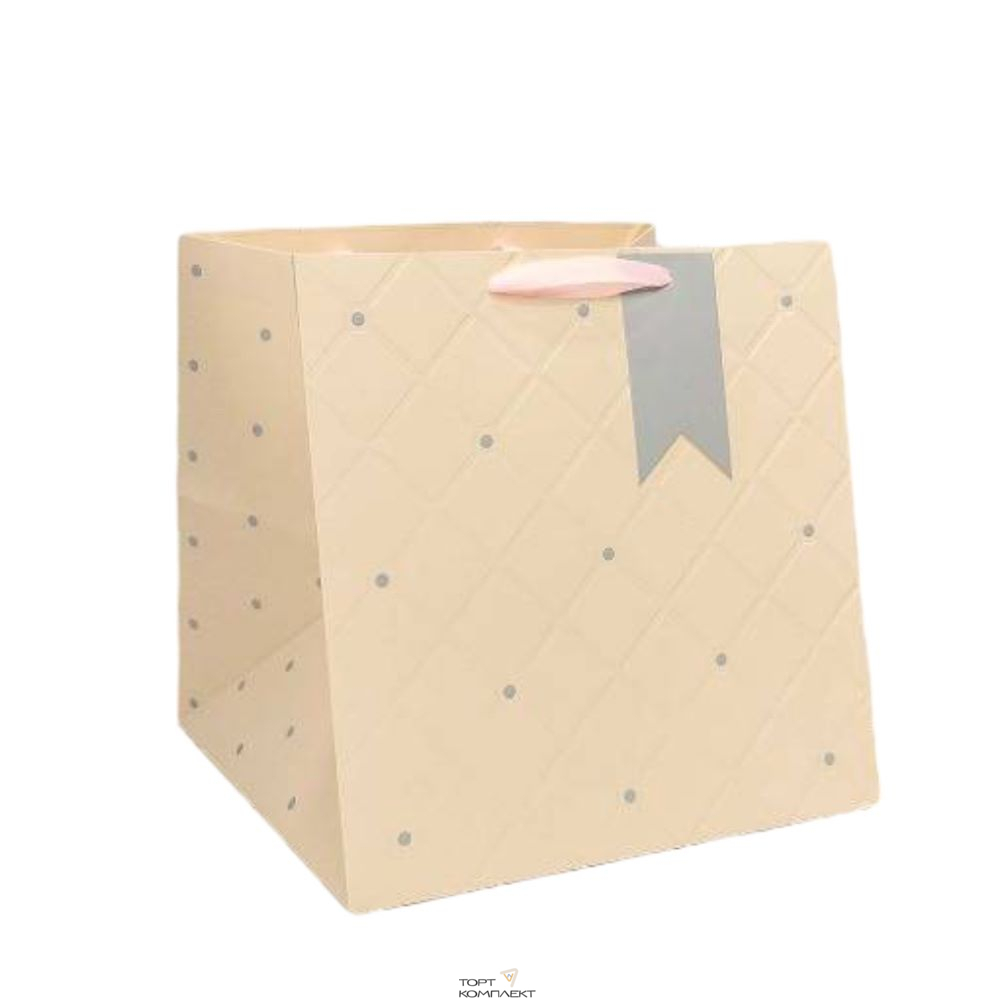 Пакет «Эксклюзив» 30×30×30 см персиковый