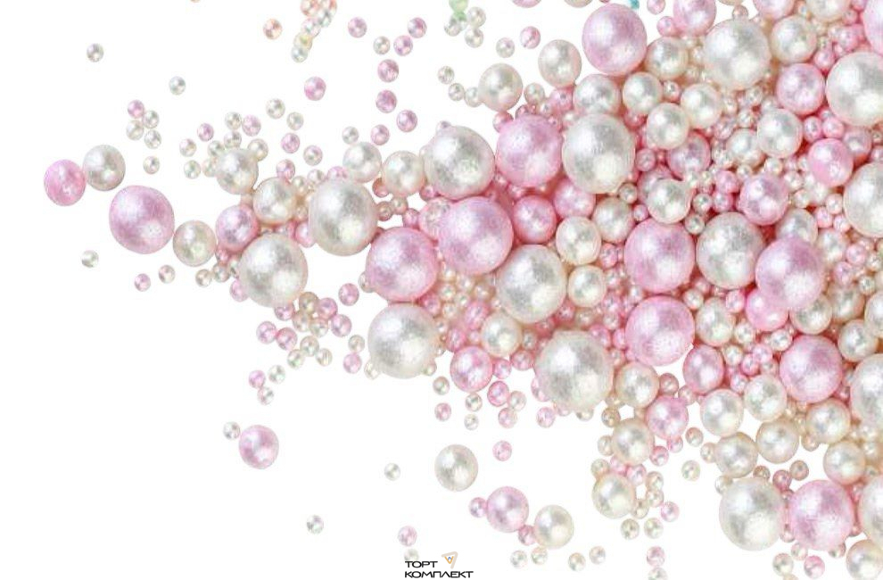 Посыпка рисовая Блеск №810 роз бел 50гр	