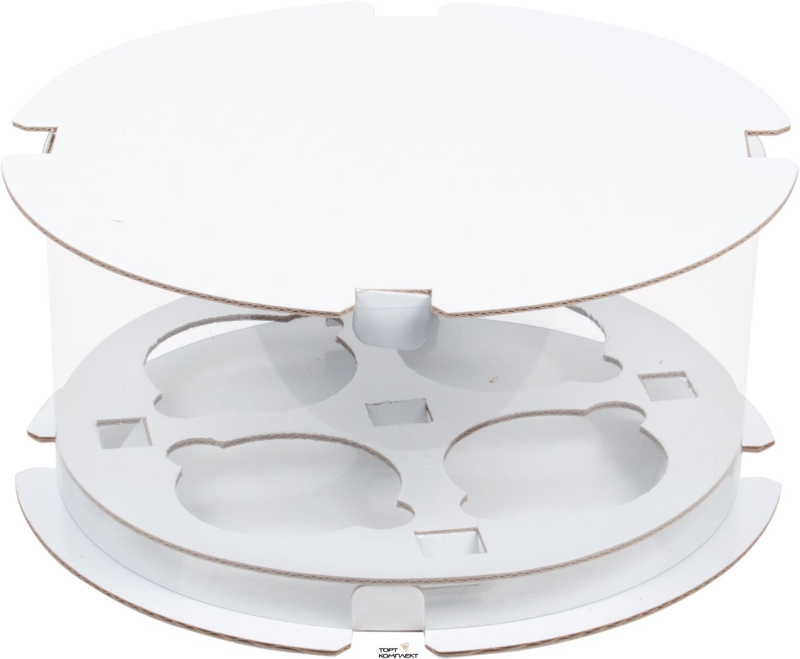 Коробка для 4 капкейка тубус d20 h10см  Белая