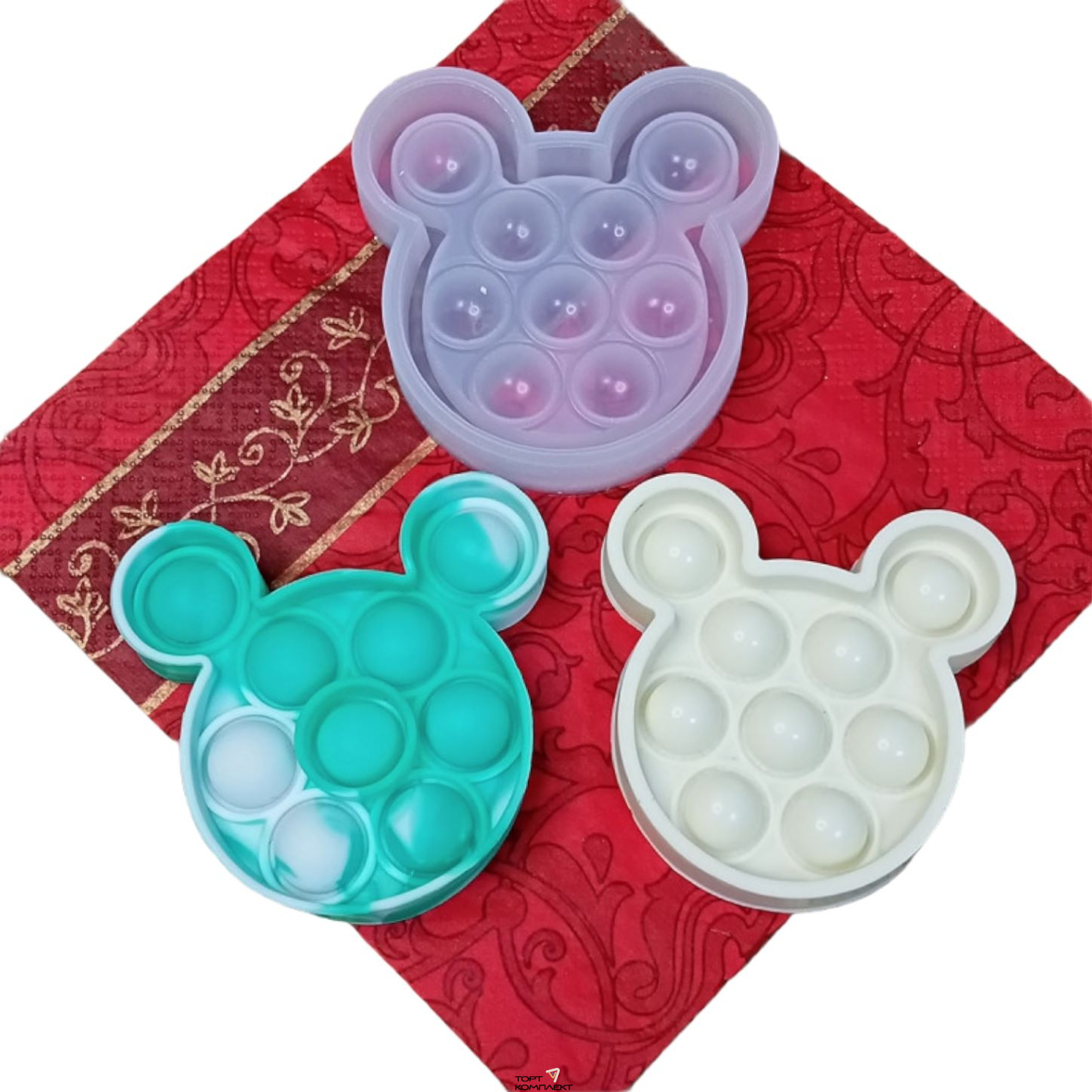 Силиконовая форма "Поп ит Микки" h7см