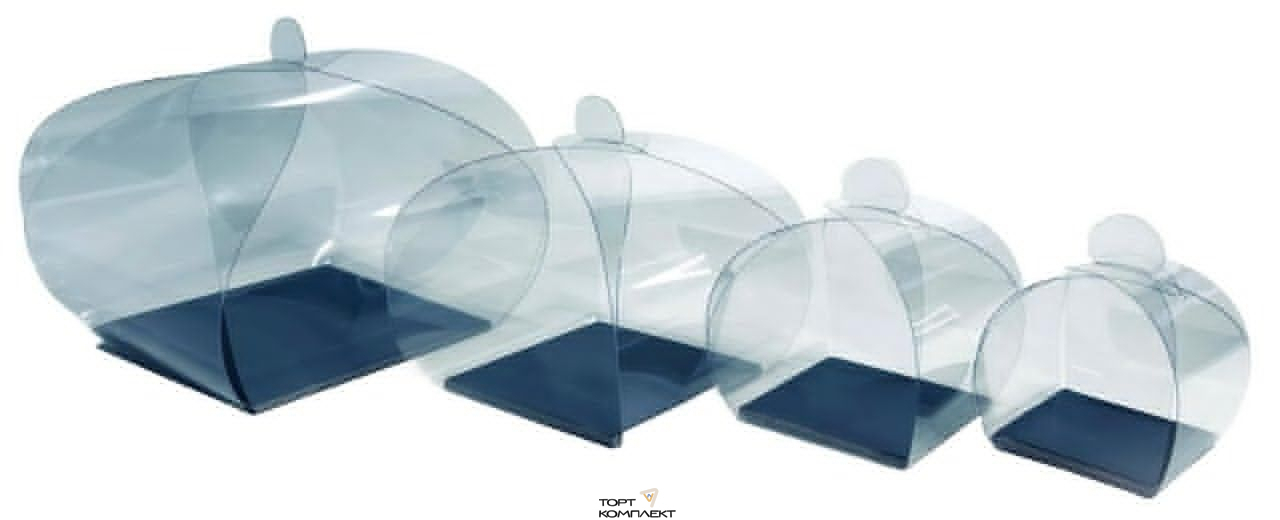 Коробка для моти "Хао Бао" 80*80*80мм прозрачная с подложкой