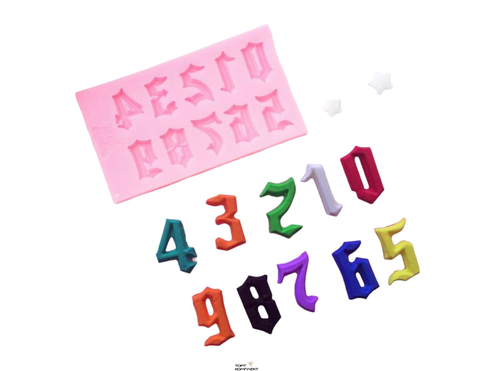 Молд 8,9х5,1х0,7 см "Цифры. Готика" 
