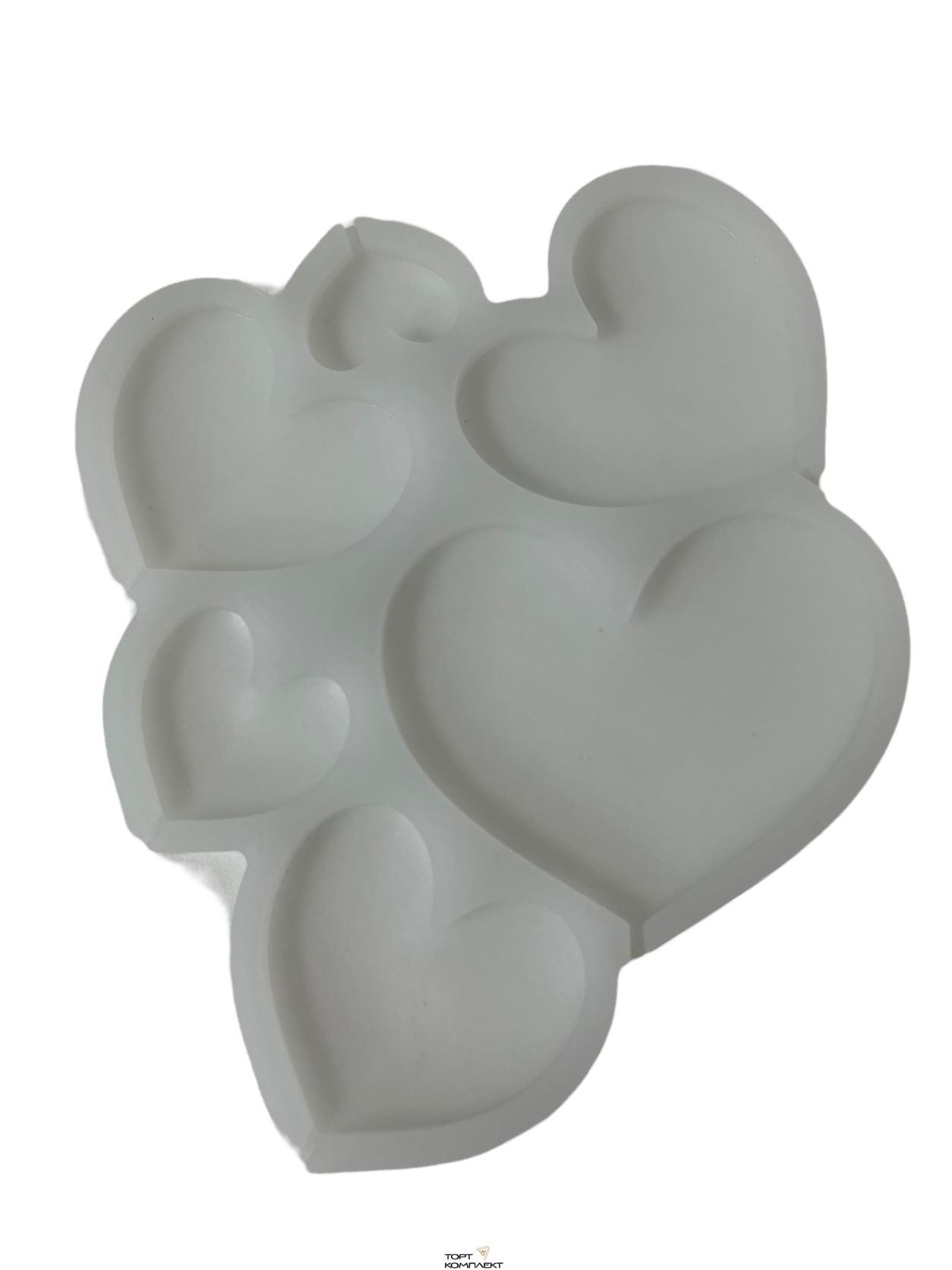 Силиконовая форма "Сердца микс" 6-2 см