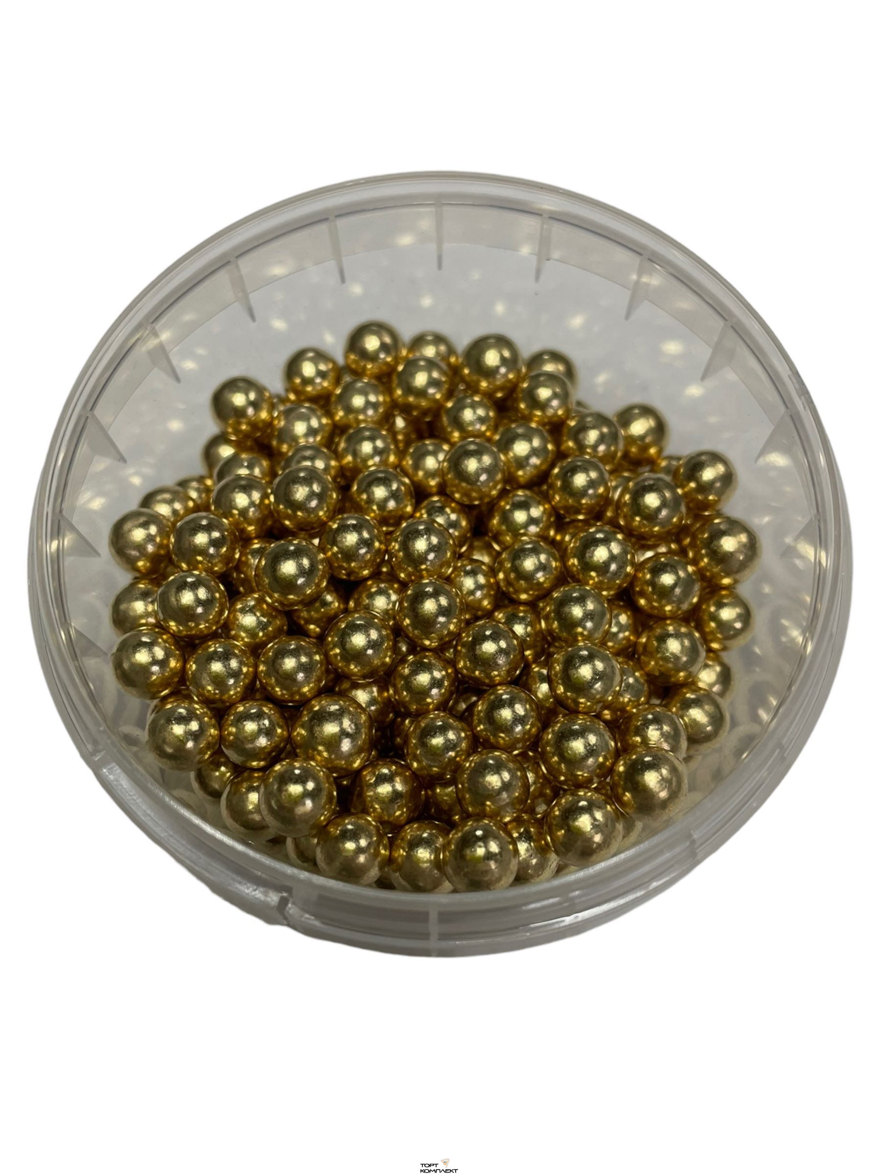 Посыпка кондитерская "Шарики 6 мм" золото 50 гр 