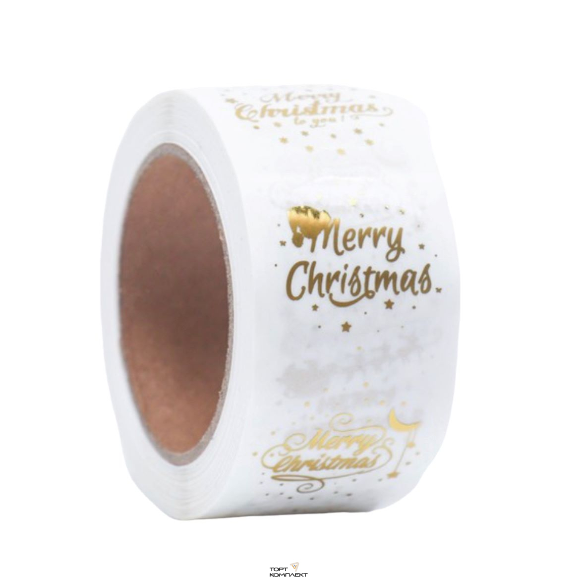 Наклейки «Merry Christmas» d2,5см 500шт