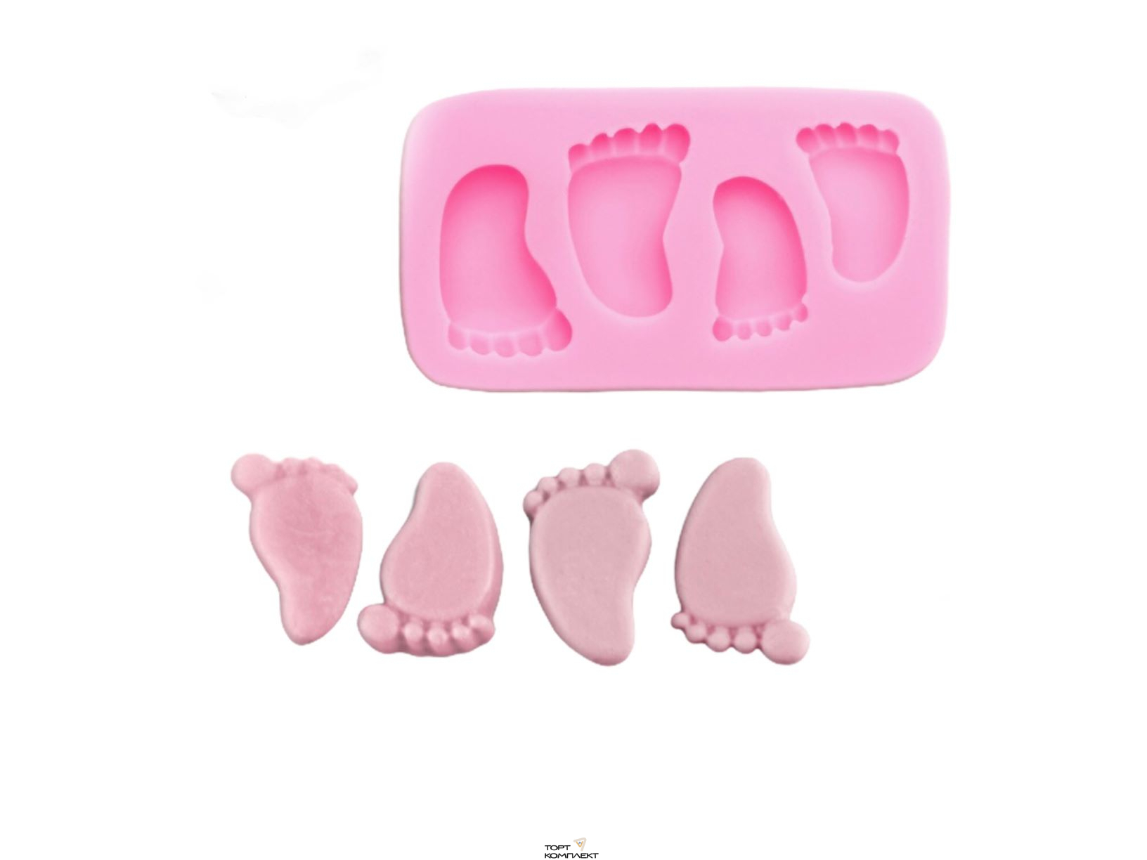 Молд 9,5х5х1,5 см "Следы малыша" 