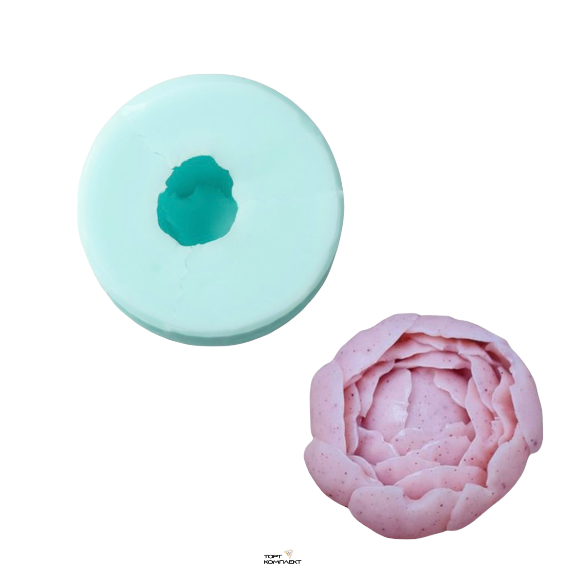 Силиконовая форма "Пион 44" d 6см