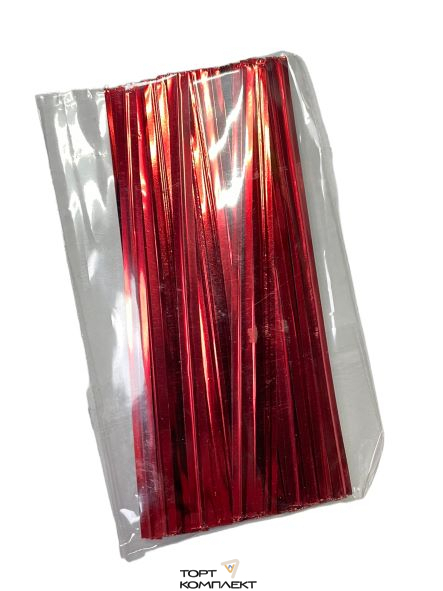 Твист-лента красная 8см 100 шт