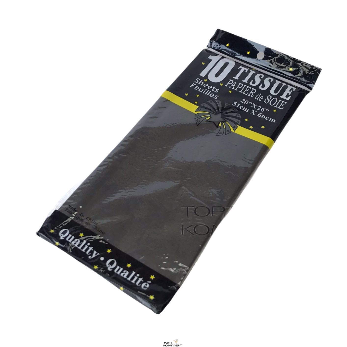 Бумага Тишью 51х66см ЧЕРНЫЙ 10 лист.