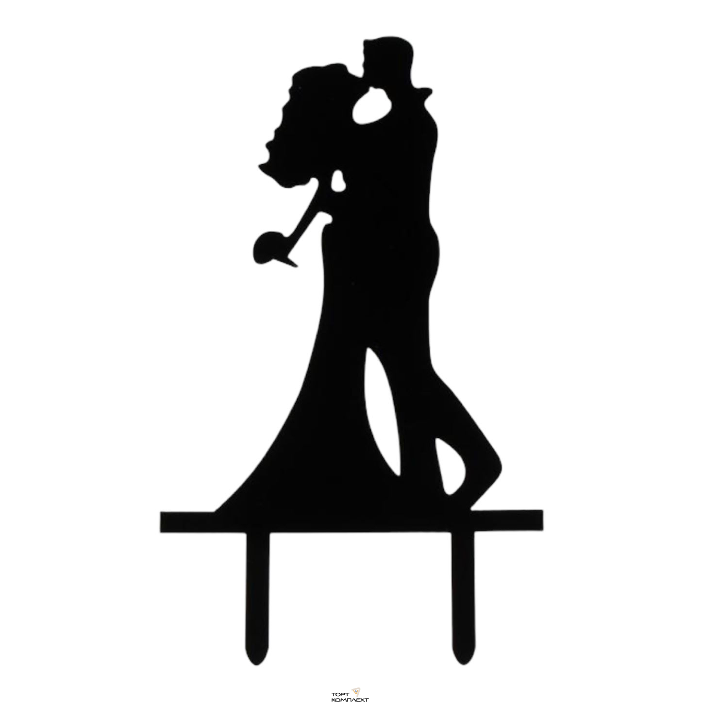 Топпер "Поцелуй"  черный, акрил 17см