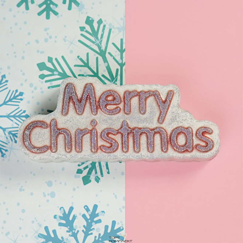 Форма пластиковая для шоколада "Merri Cristmas" надпись 