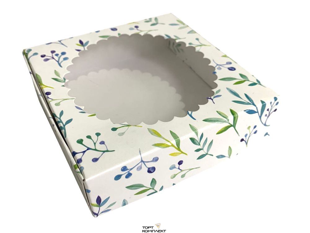 Коробка для пряников 11,5*11,5*3см Черника 