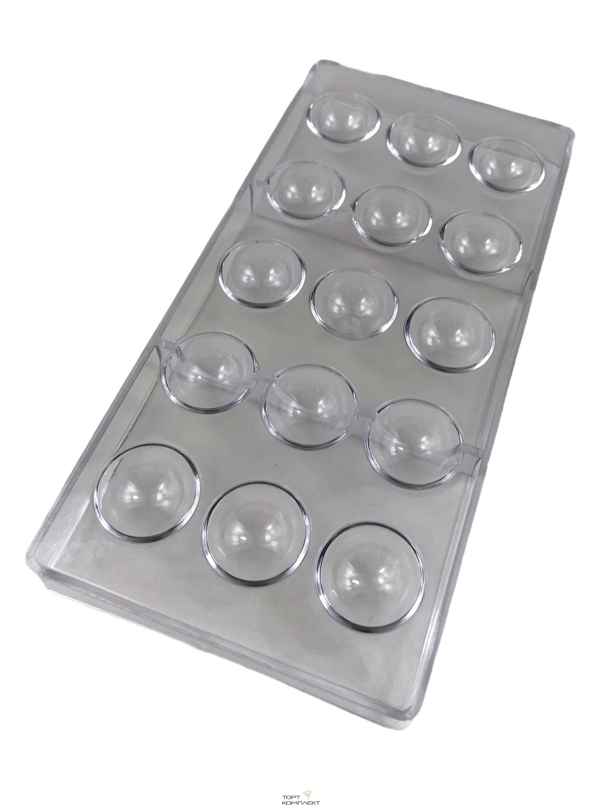 Форма поликарбонат 15 ячеек "Полусфера" 28х14х2,5 см 