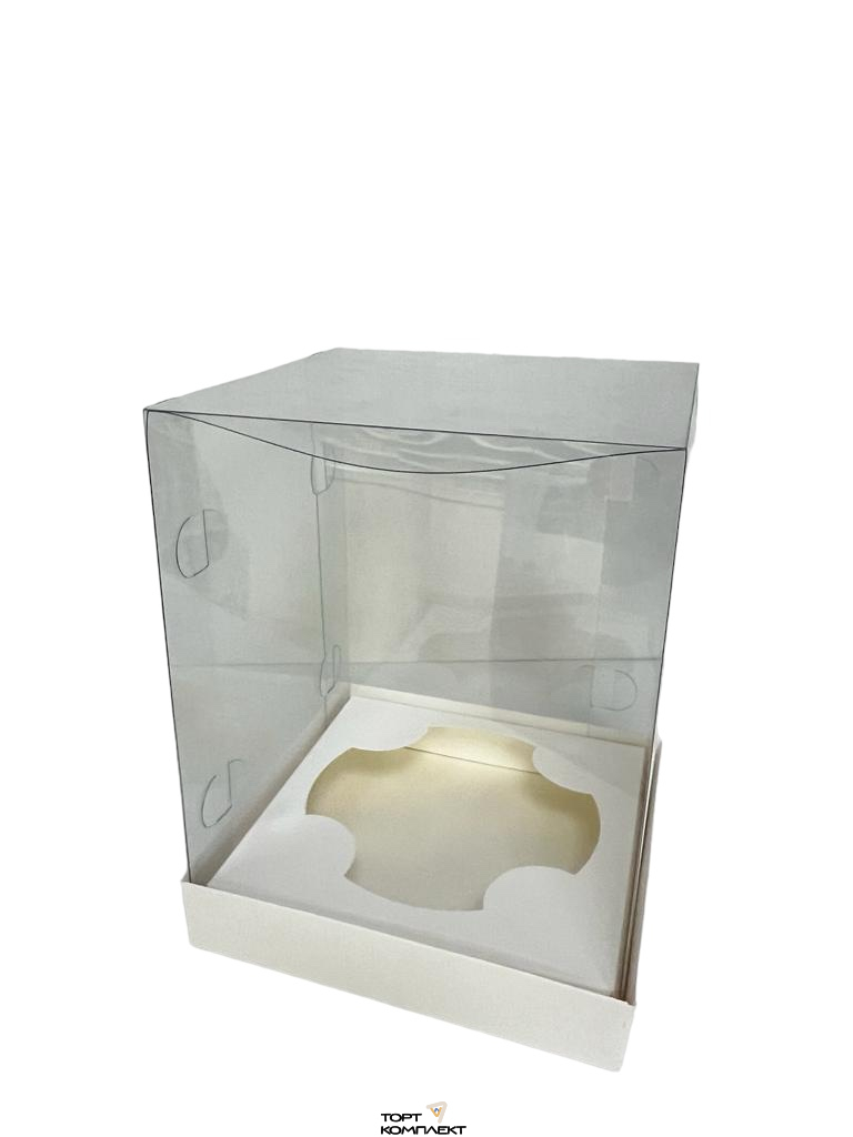 Коробка с прозр.куполом  15*15*20см Белая