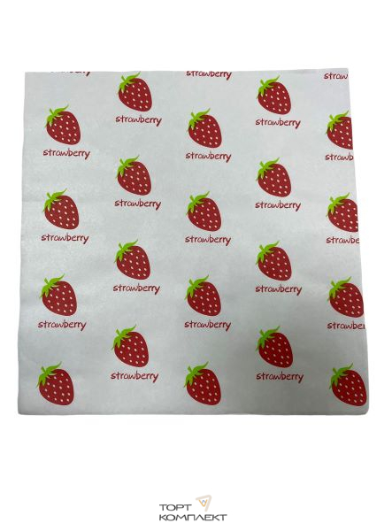 Бумага для бенто-тортов "Ягоды" 18х18см 100шт