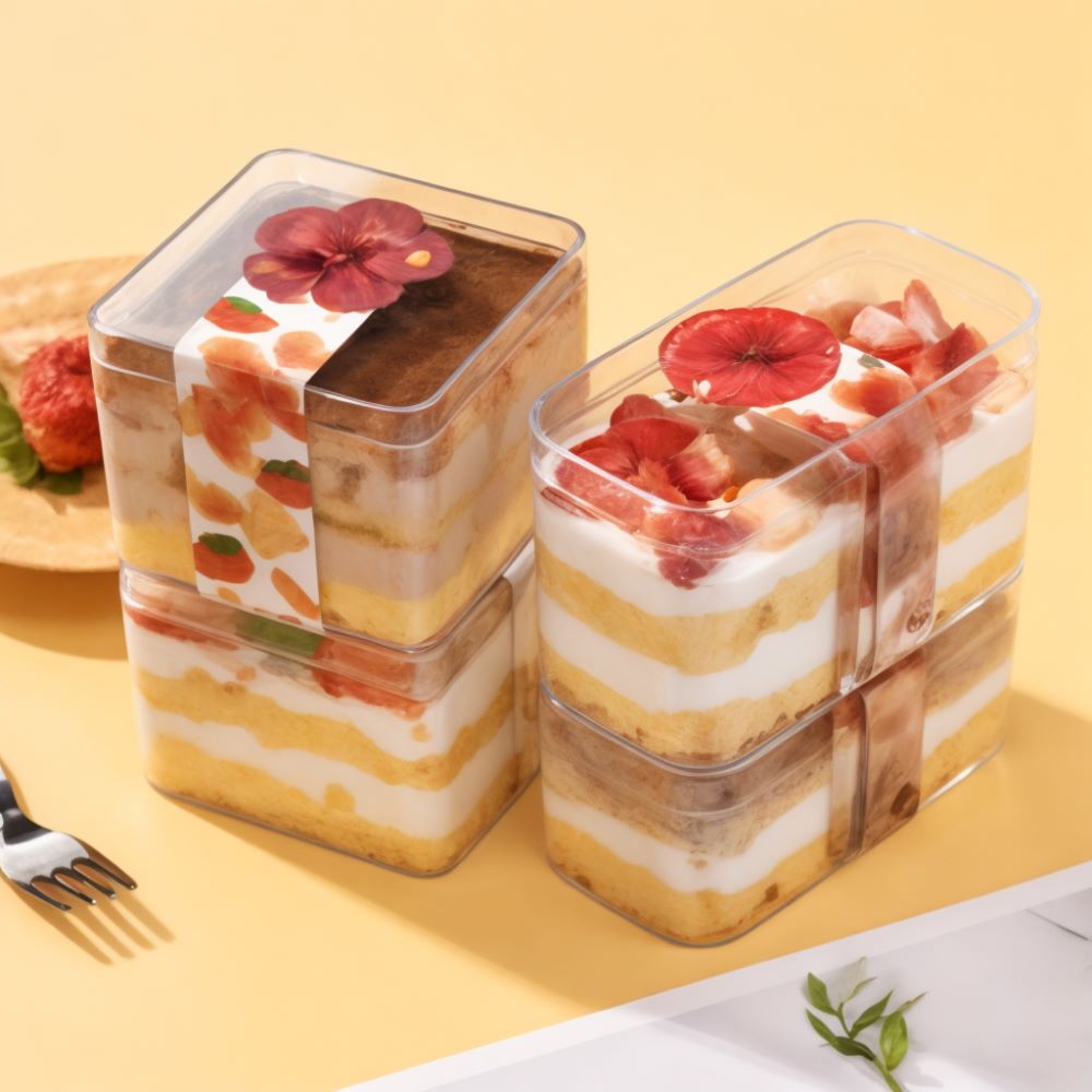 Банка для десерта "Кейк Бокс", прямоугольная 250 мл