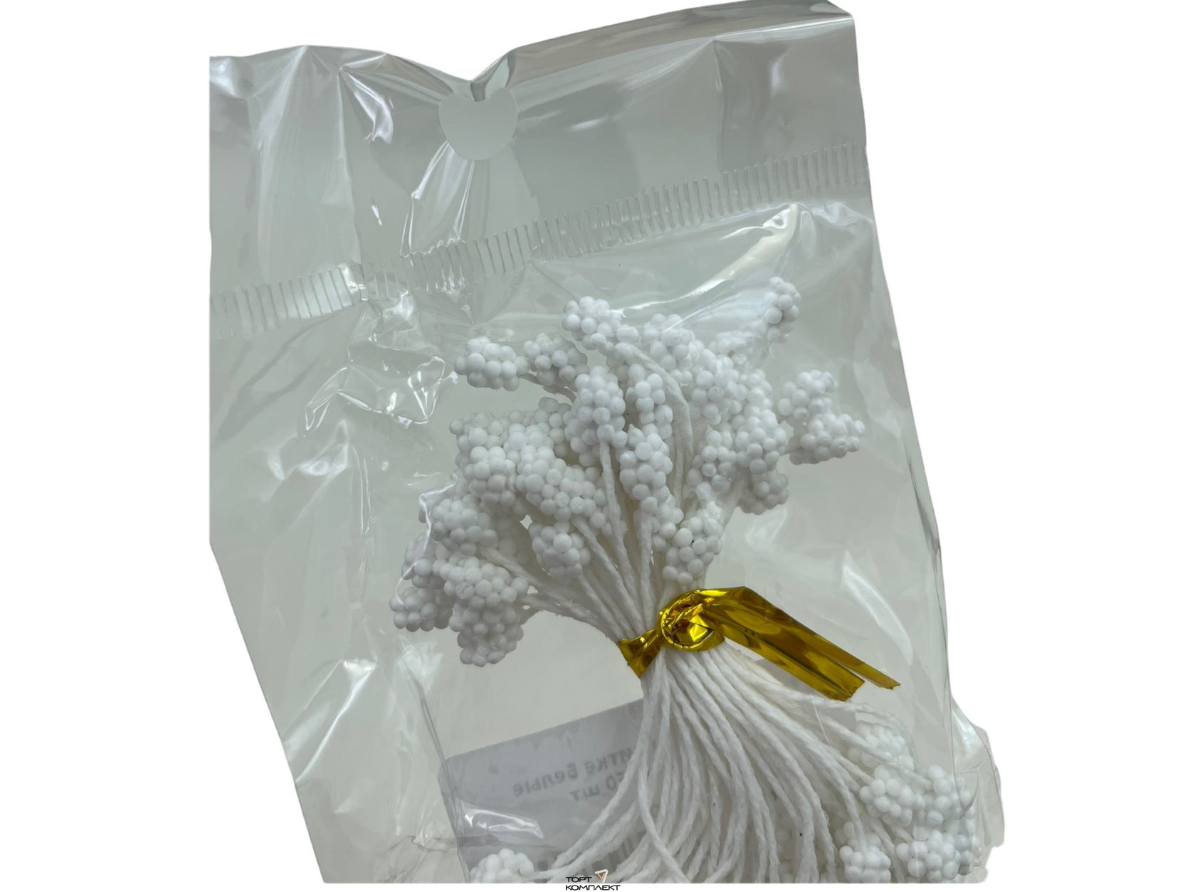 Тычинки на нитке Белые большие 6см 50шт 