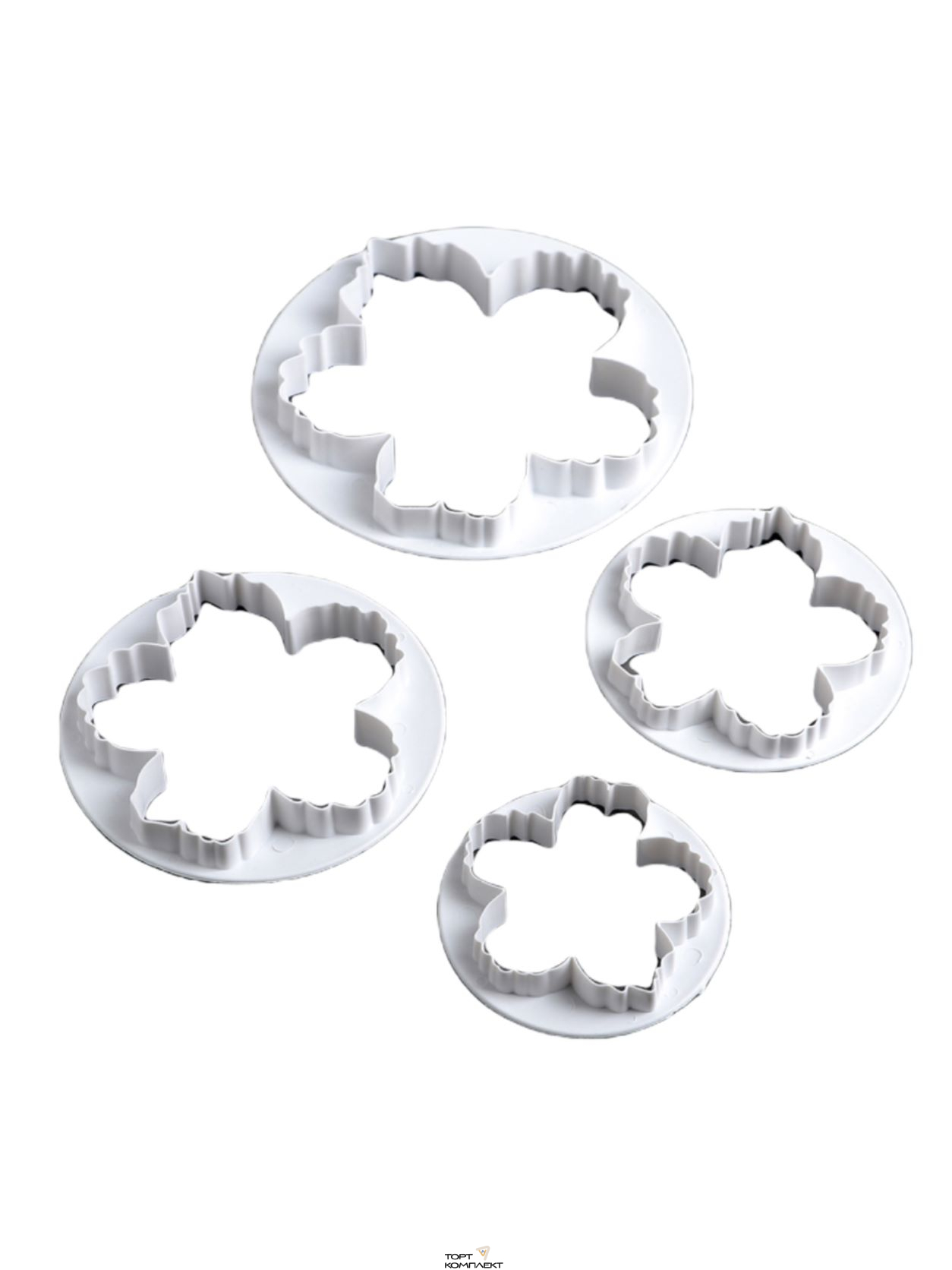 Набор выемок кондитерских для марципана и теста "Пионы" 4 шт 14,5х14,5х2 см    