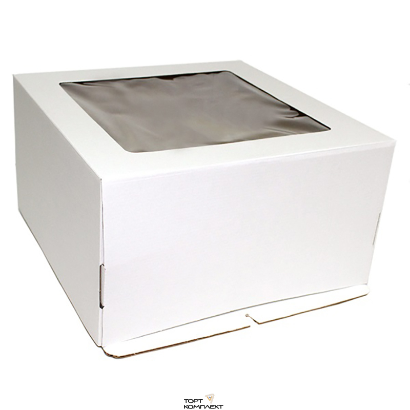 Коробка для торта с окном 30/30/13см