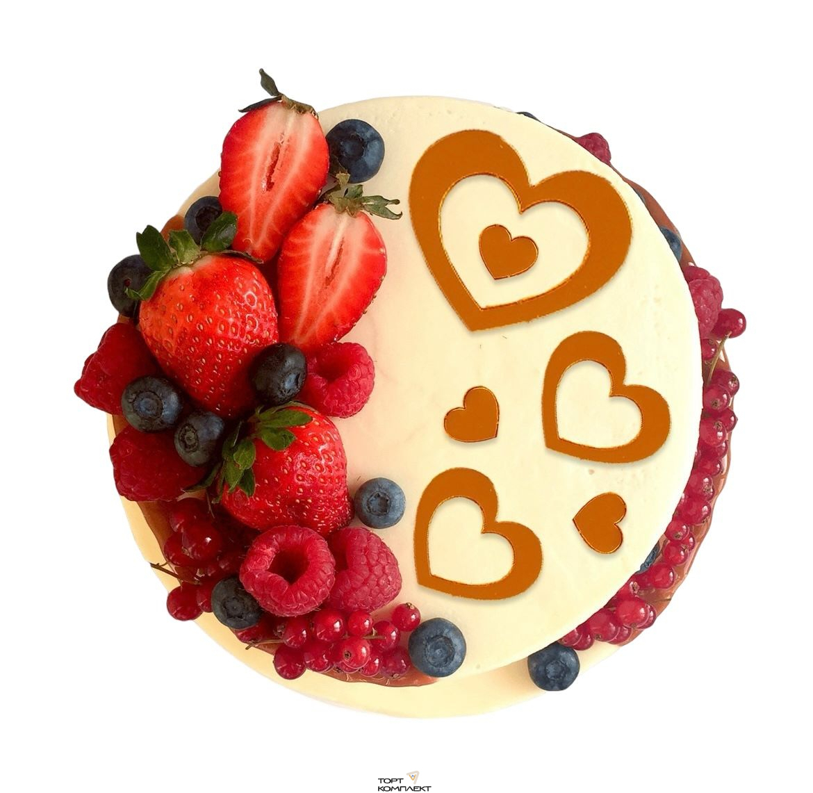 Топпер "Сердца классические " золото, пластик