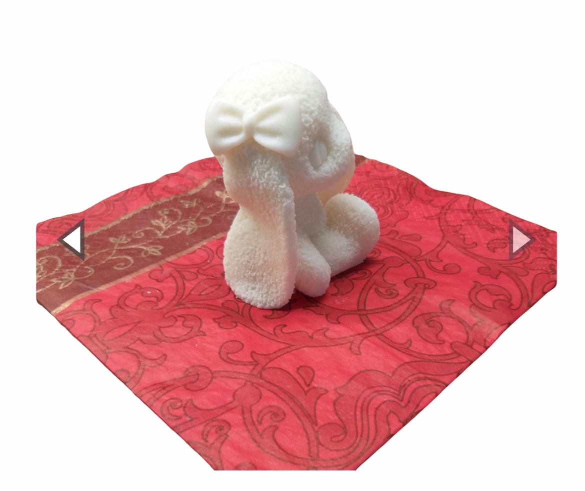 Силиконовая форма "Зайка с бантиком,сидит" h 6,5см