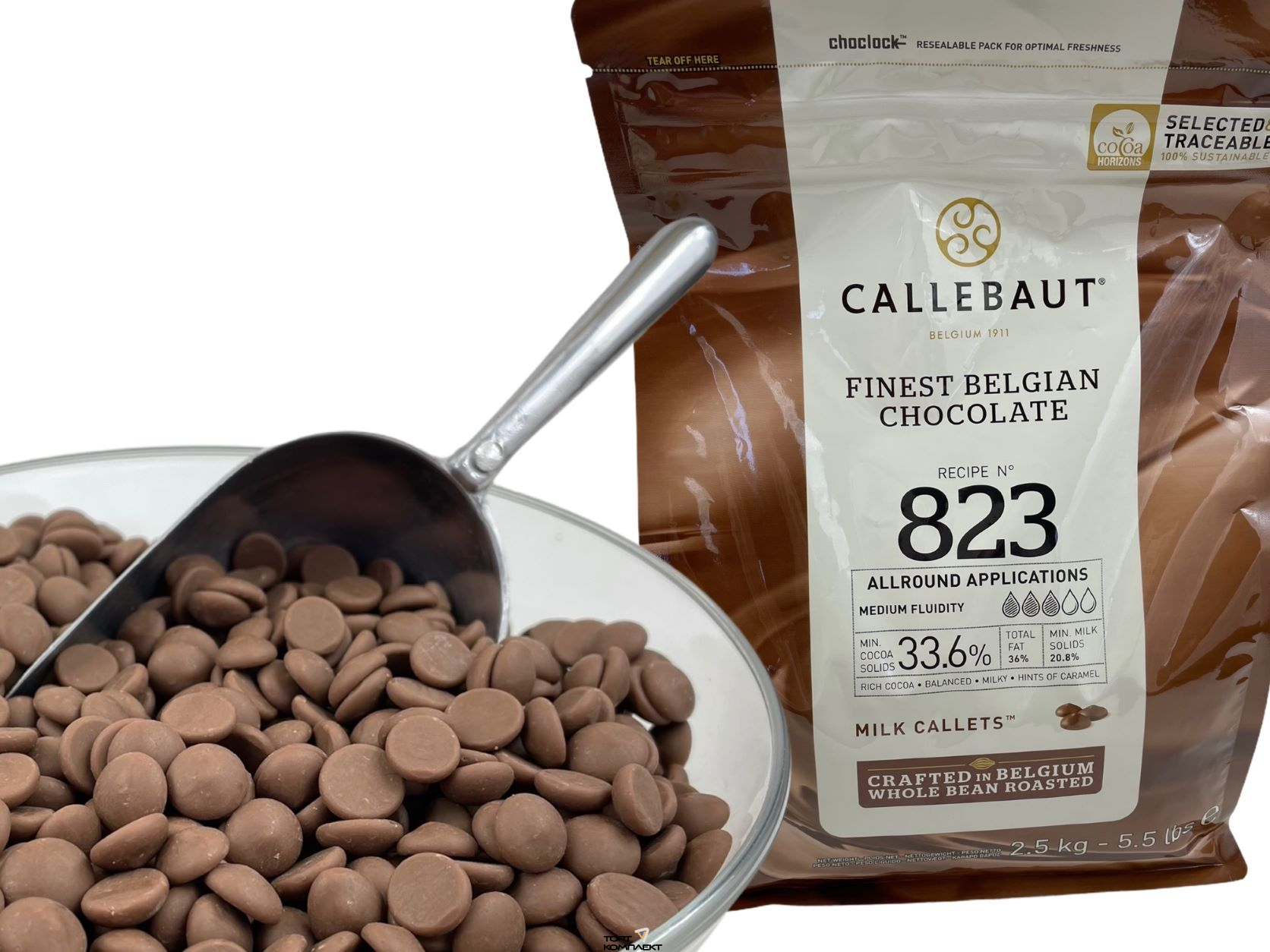 Шоколад молочный  Callebaut 33,6% 2,5кг