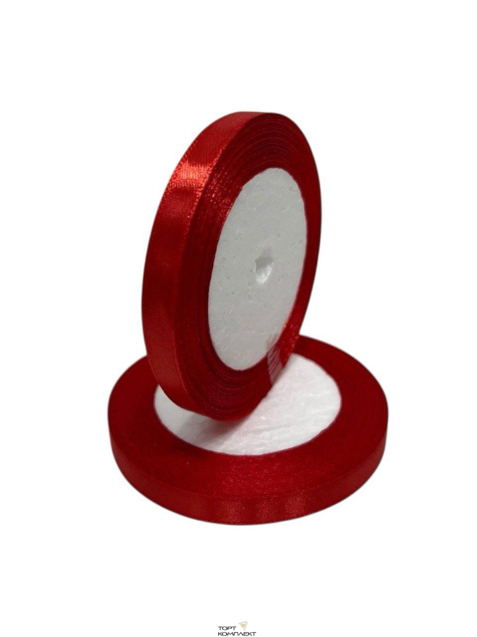 Лента атласная 10 мм 25 м Красная