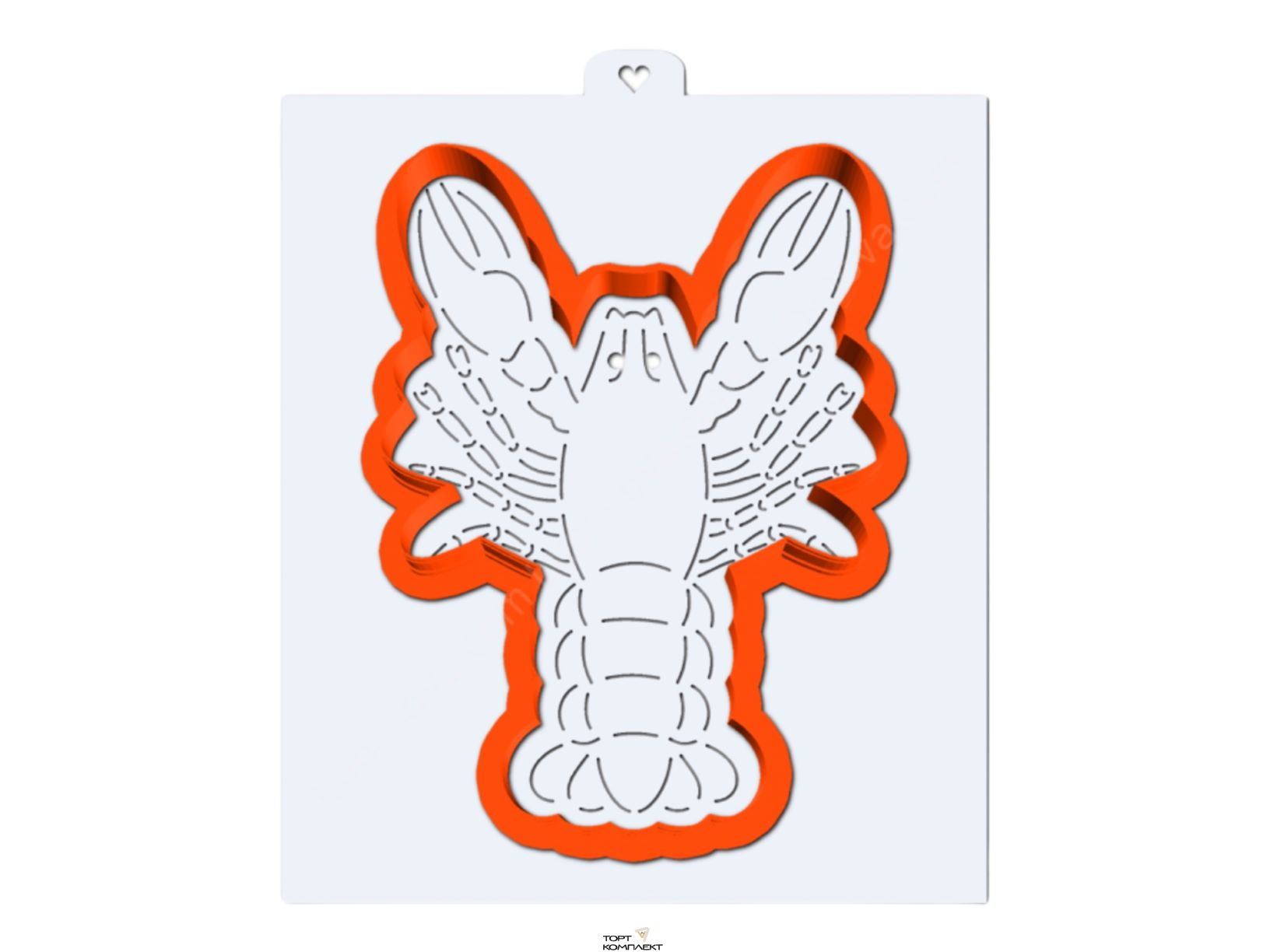 Форма  с трафаретом для пряников  "Рак" h11см