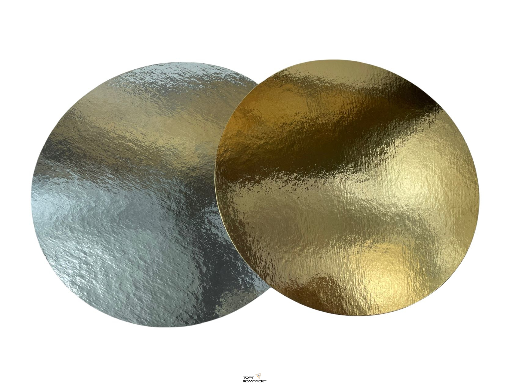 Подложка под торт 0,8мм золото/серебро