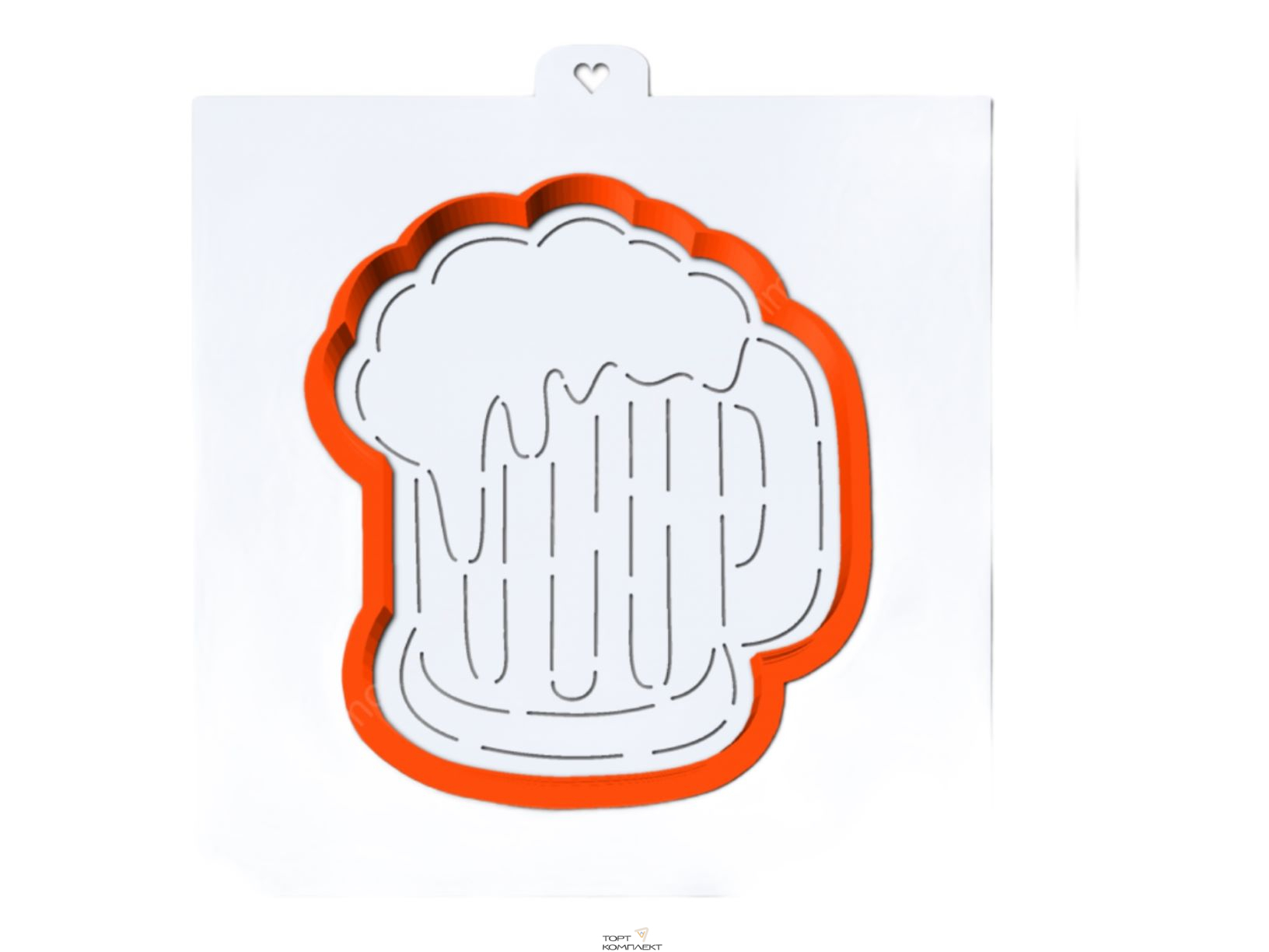 Форма  с трафаретом для пряников  "Кружка пива " h11см