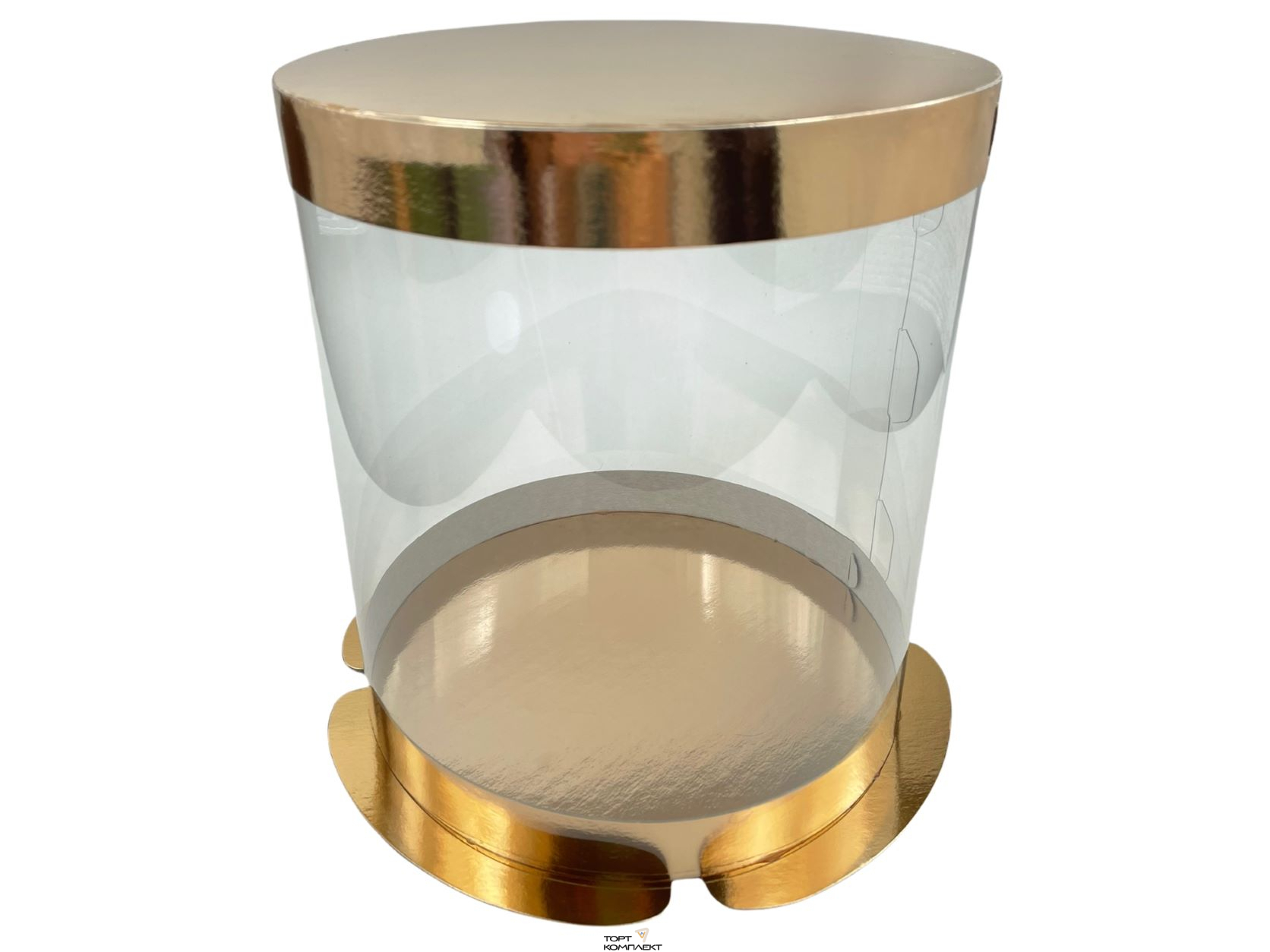 Коробка Тубус для торта d30 h29см Золото 