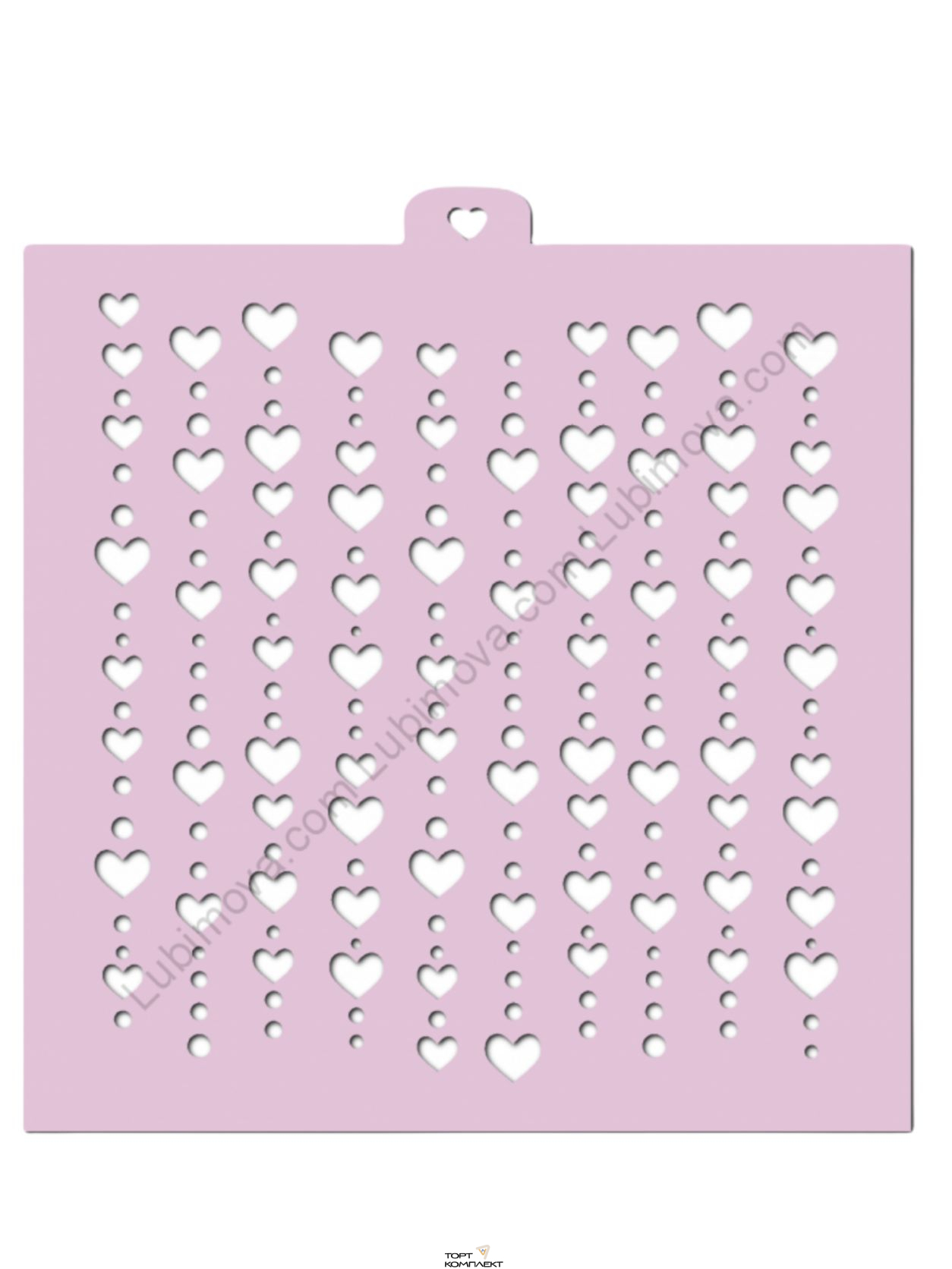 Трафарет " Гирлянда из сердечек " 