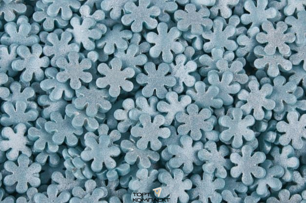 Посыпка кондитерская "Снежинки голубые перламутр" 100 гр