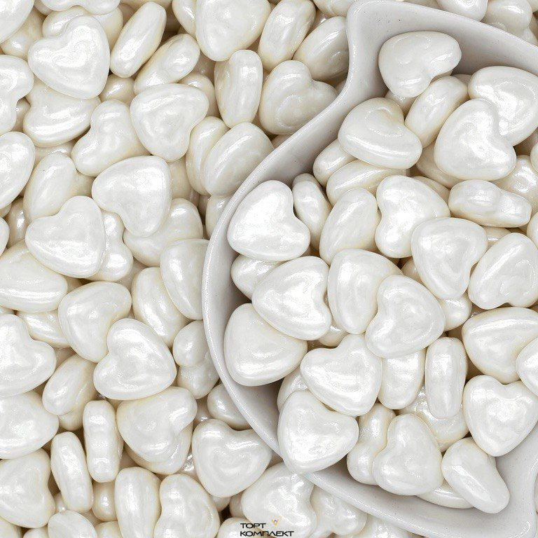 Посыпка  " Сердечки двойные белые "  50гр	