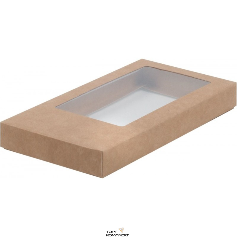 Коробка для плитки 180*90*17мм, с окном,крафт 