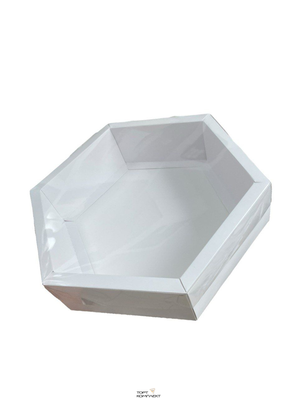 Коробка шестигранник 23*23*6см  Белая