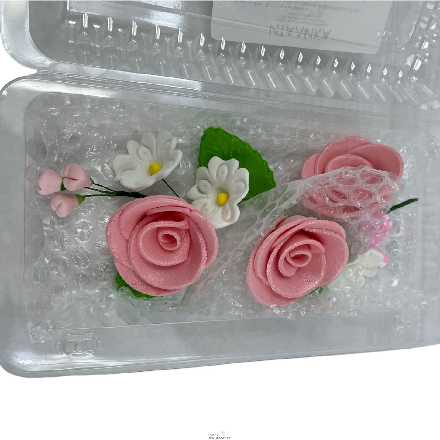 Купить Букет сахарный Розовые розы 17см