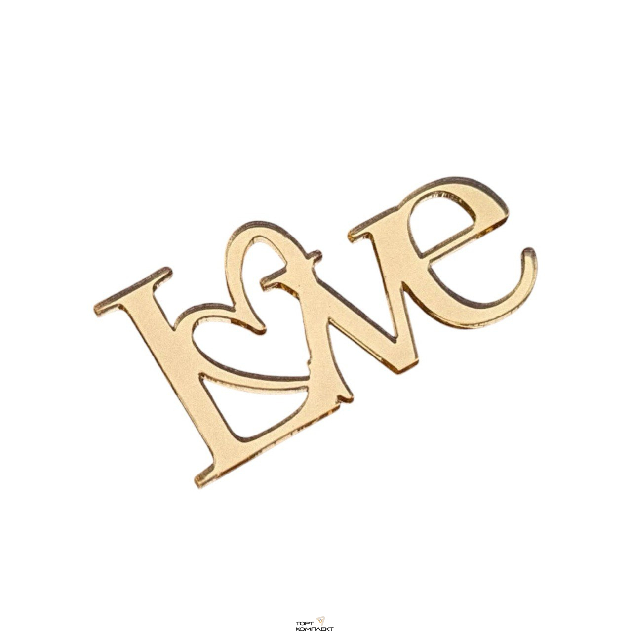 Топпер "LOVE сердце" бирка 7см акрил