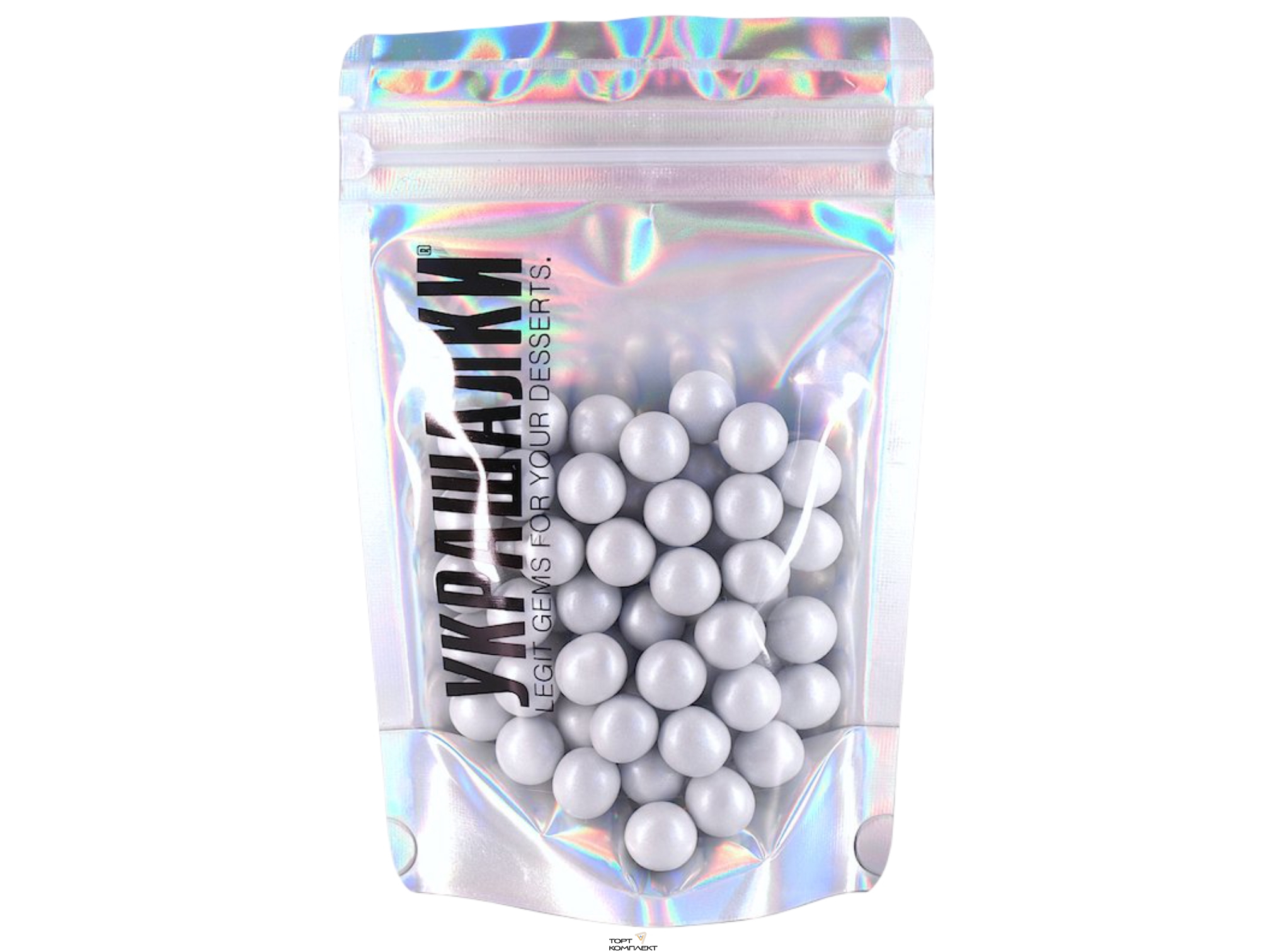 Шокошарики 2970 Украшалки Белый перламутр 50гр.