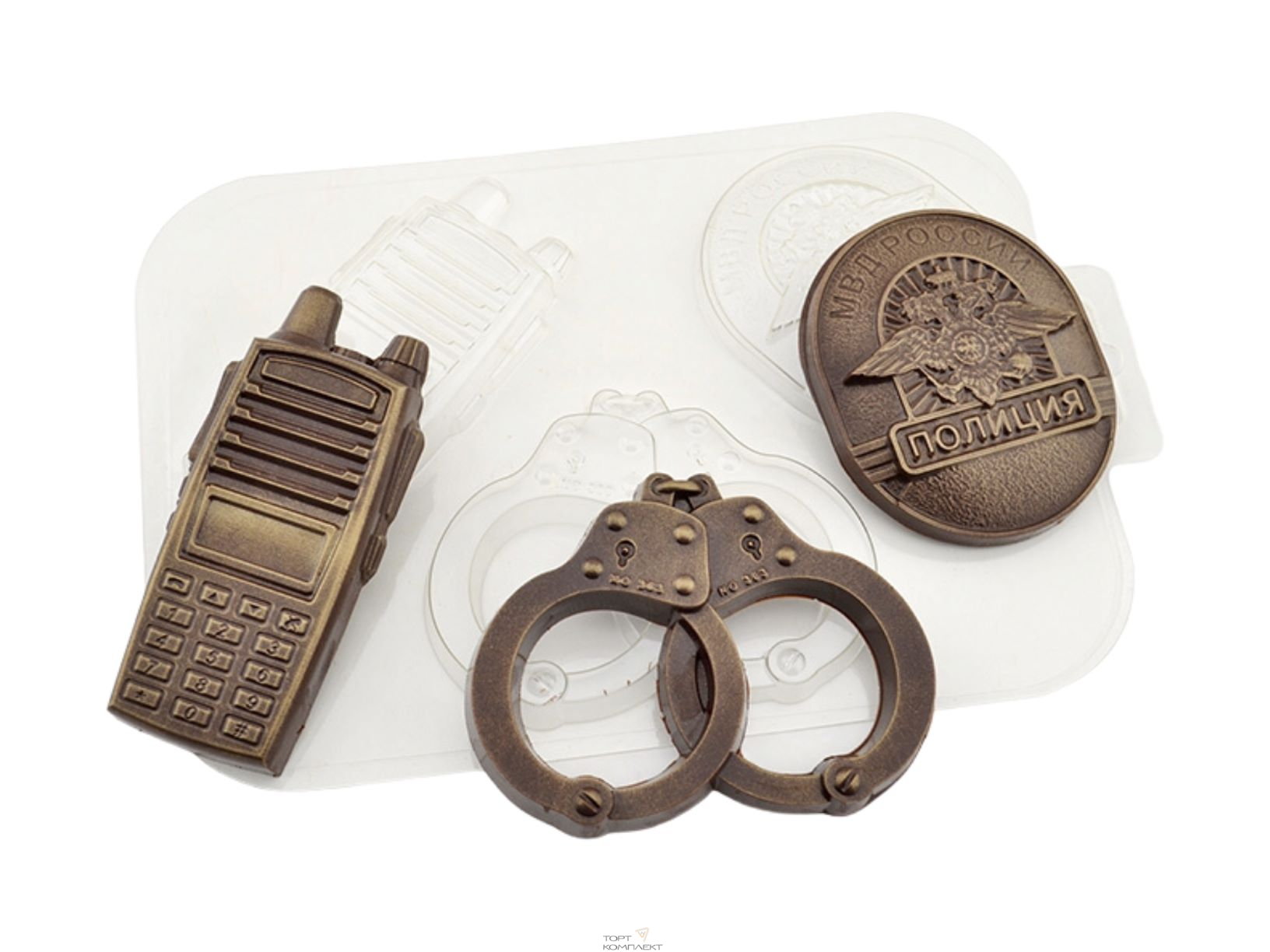 Форма пластиковая для шоколада " Набор полиция  " 