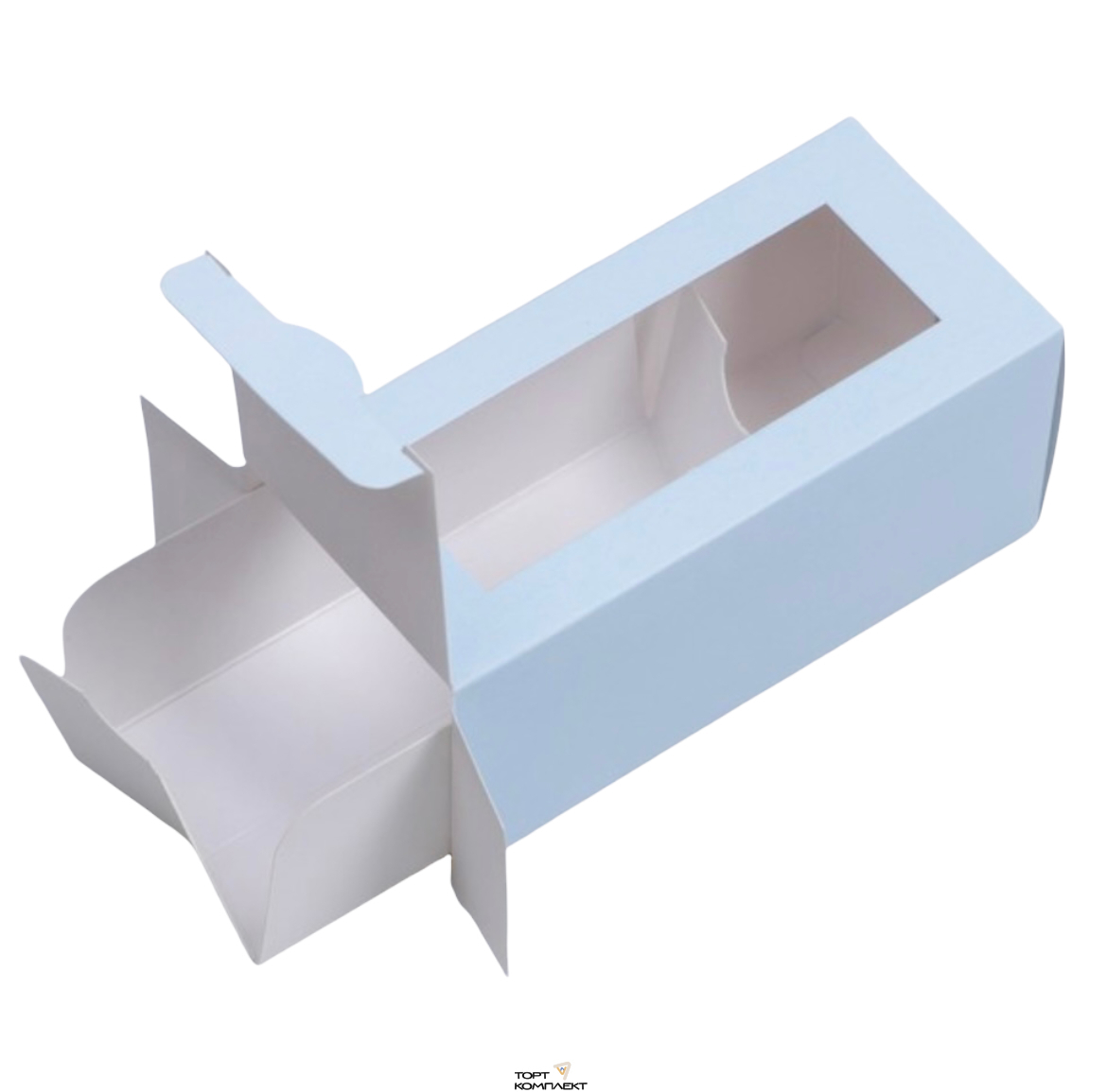 Коробка для макарун «Голубая» 12 х 5,5 х 5,5 см. 