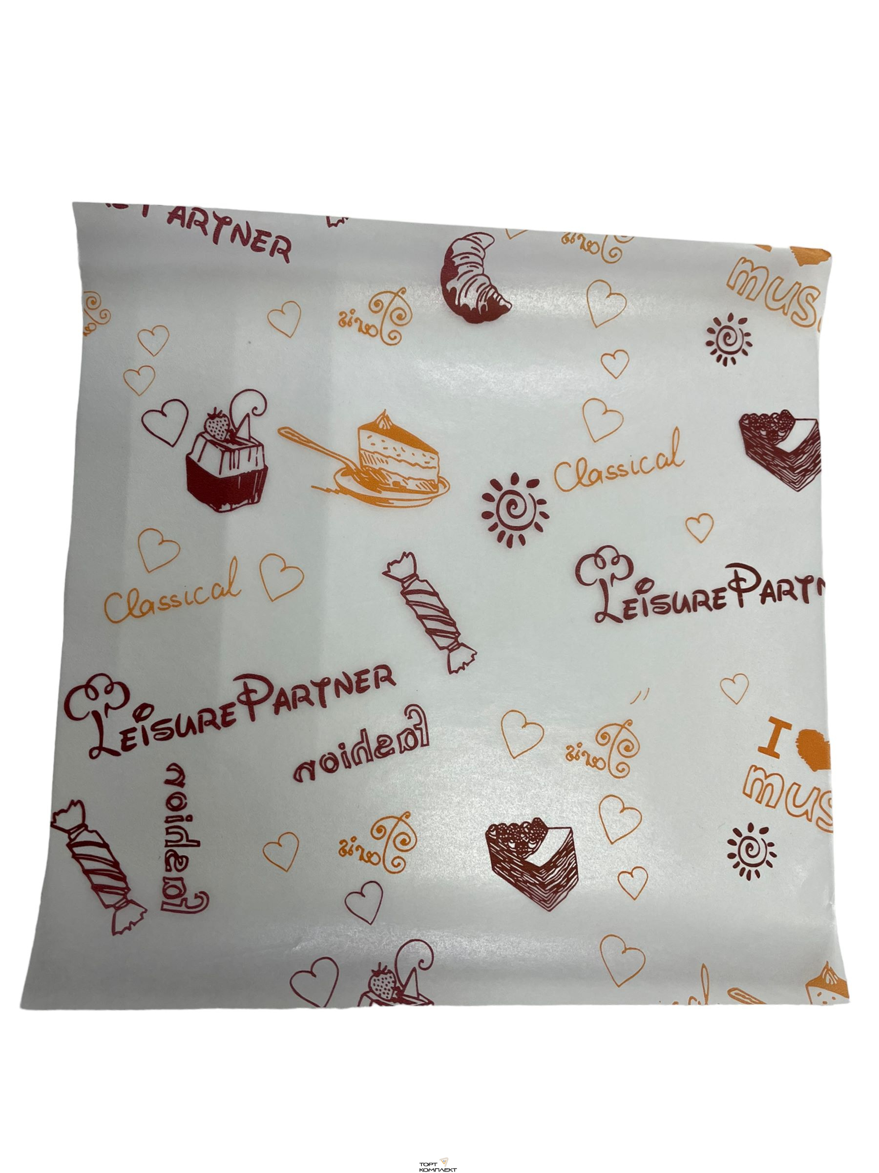 Бумага для бенто-тортов "Вкусности" 18х18см 100шт