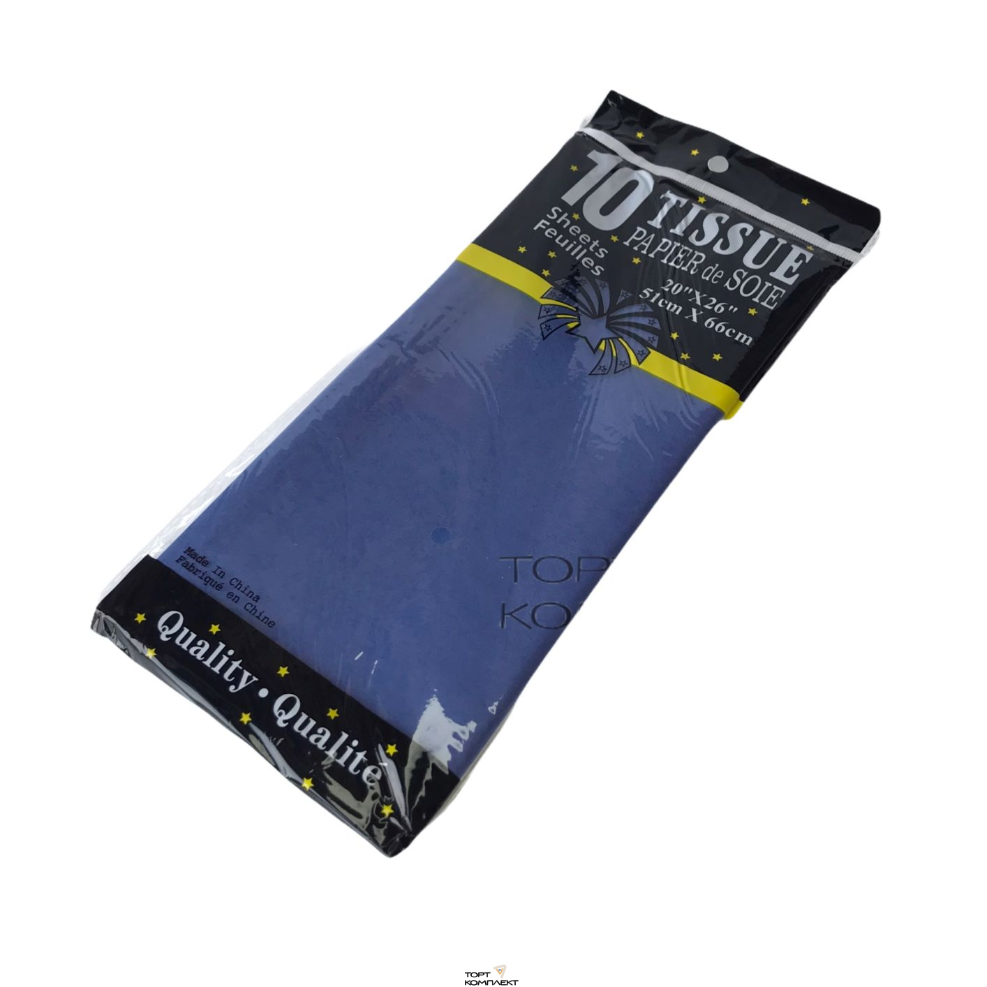 Бумага Тишью 51х66см СИНИЙ 10 лист.