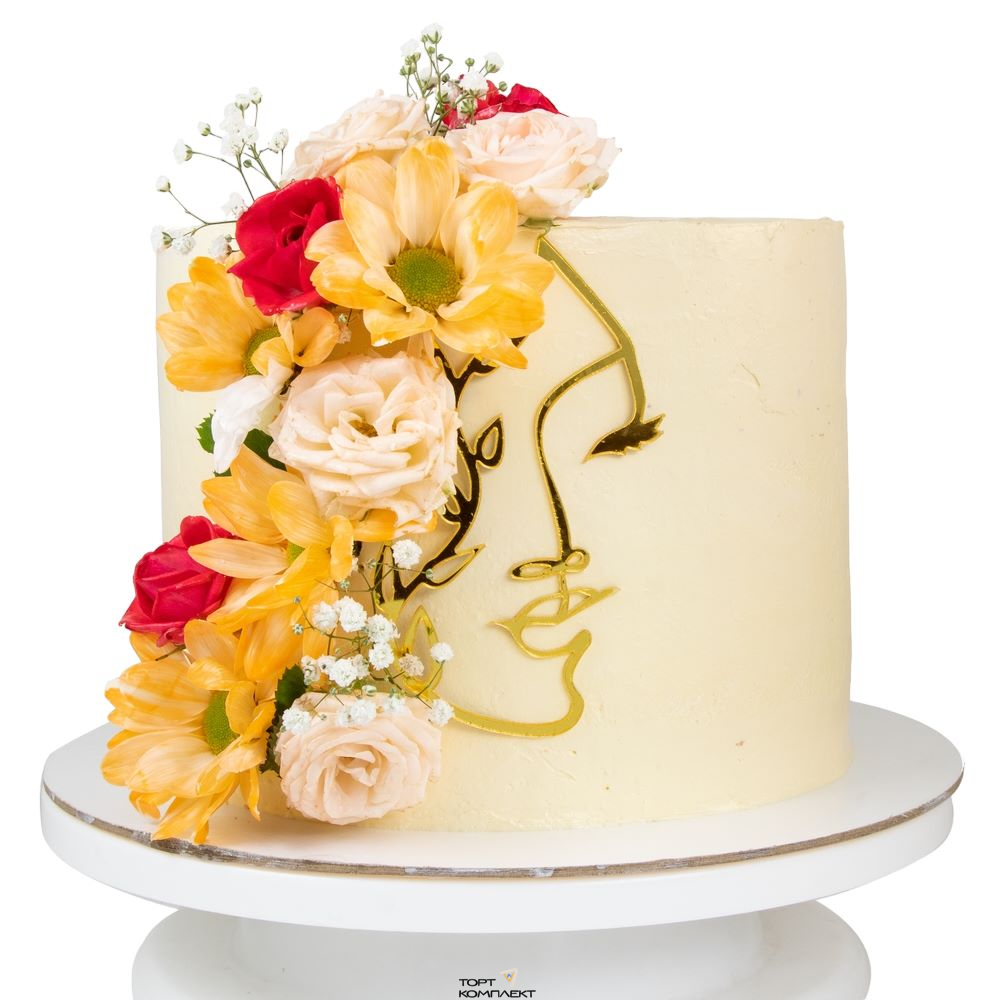 Топпер "Силуэт с веткой" h13см золото