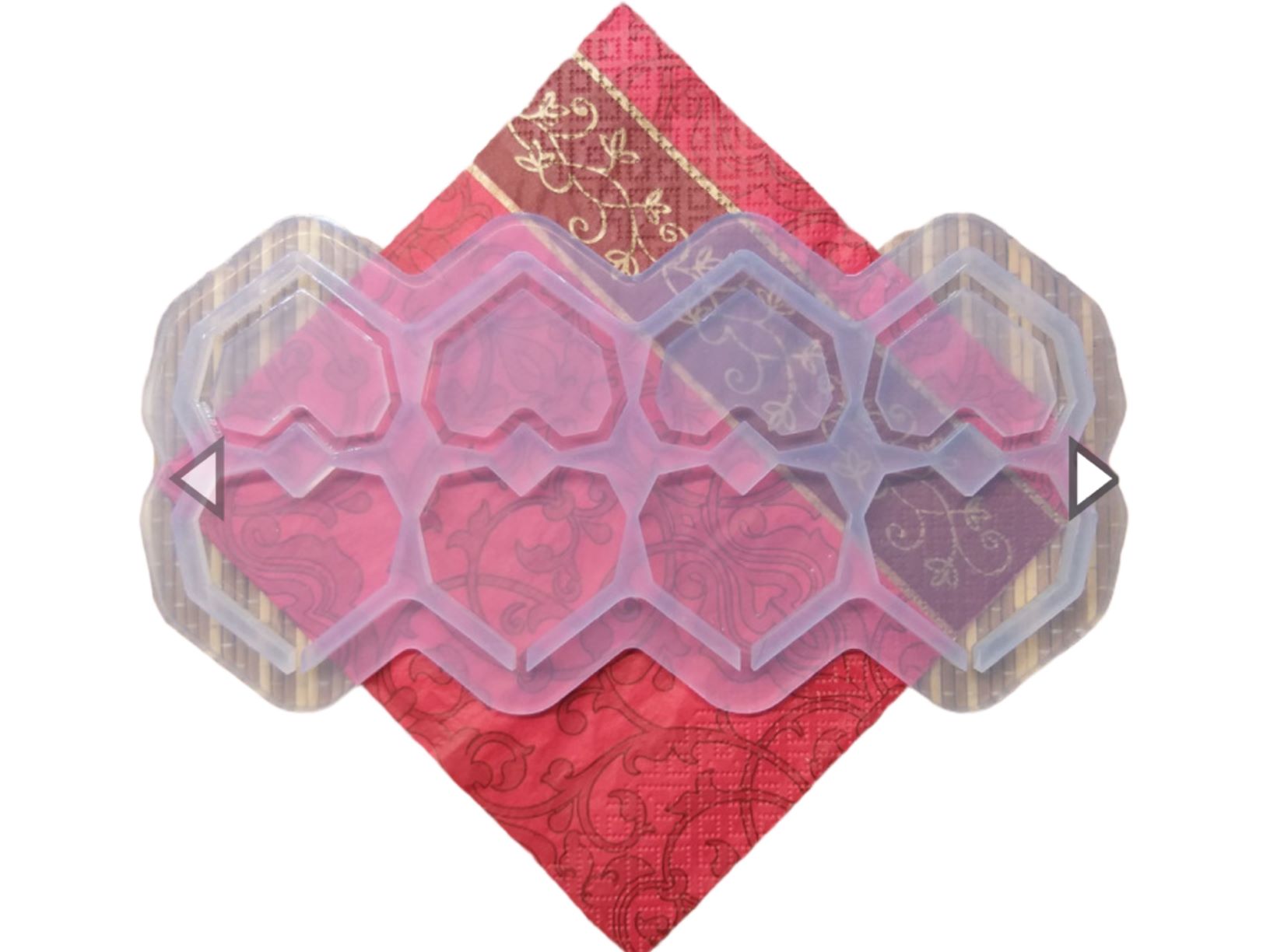 Силиконовая форма "Сердце грани погремушка" 4,5см 4в1