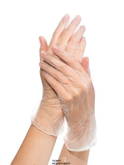 Перчатки виниловые неопудренные 50 пар М