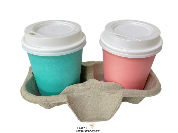 Подстаканник бумажный под 2 стакана Крафт 